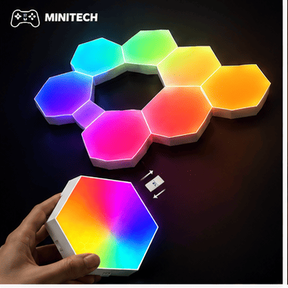 Đèn LED RGB Lục Giác Tổ Ong Điều Khiển App, Nháy Theo Nhạc