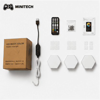 Đèn LED RGB Lục Giác Tổ Ong Điều Khiển App, Nháy Theo Nhạc