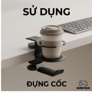 Móc Đựng Ly/ Cốc Treo Tai Nghe Xoay 360 Độ Gắn Bàn