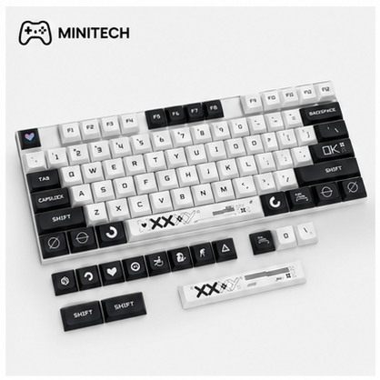 Bộ Keycap XDA trắng đen 130 phím