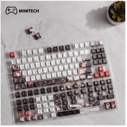 Keycap Anime PBT Trắng Đen Cho Bàn Phím Cơ