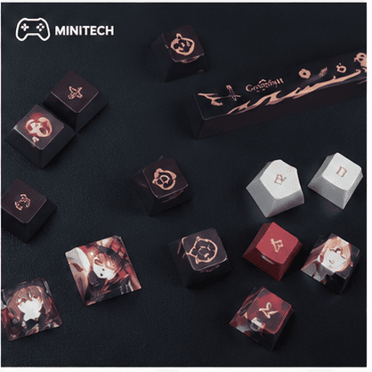 Keycap Anime PBT Trắng Đen Cho Bàn Phím Cơ