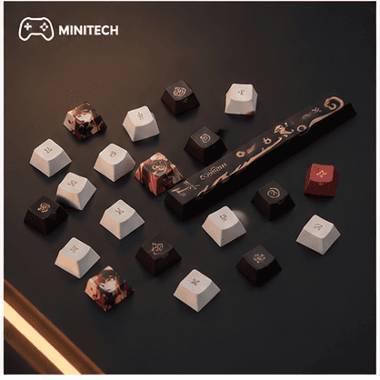 Keycap Anime PBT Trắng Đen Cho Bàn Phím Cơ