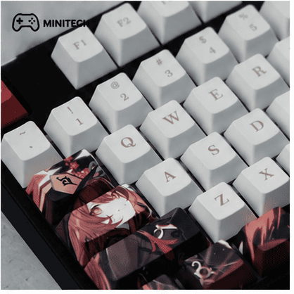 Keycap Anime PBT Trắng Đen Cho Bàn Phím Cơ