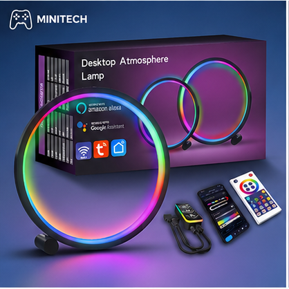 Đèn LED tròn RGB Minitech decor góc gaming