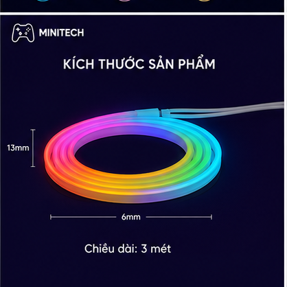Dải đèn Neon RGBIC nháy theo nhạc
