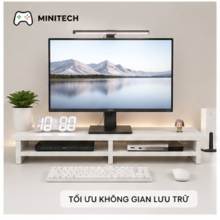 Kệ nâng màn hình có hộc Minitech gọn bàn hơn