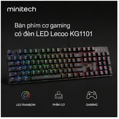 Bàn Phím Cơ Gaming LED Lecoo KG1101