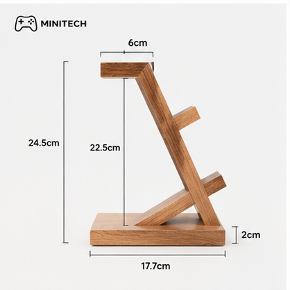 Giá Đỡ Tai Nghe Và Tay Cầm Gỗ Cho Góc Setup | Minitech