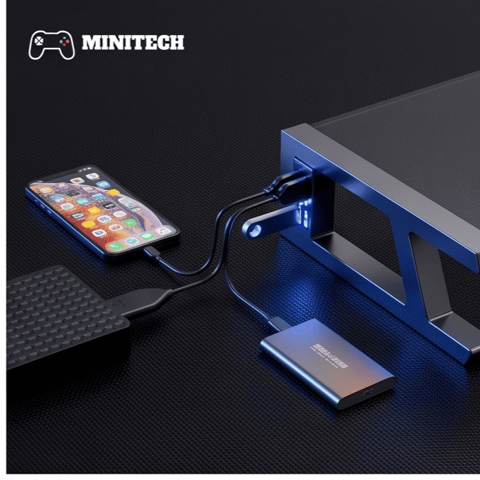 Kệ Nâng Màn Hình Kính 4 USB 2.0 Gọn Bàn - Ảnh 7