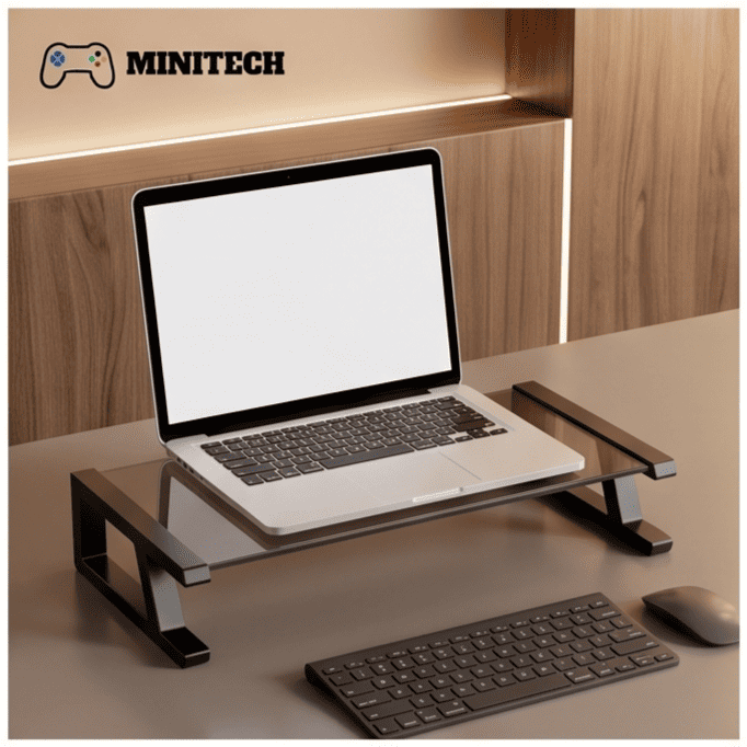 Kệ Nâng Màn Hình Kính 4 USB 2.0 Gọn Bàn - Ảnh 6