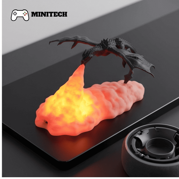 Đèn Ngủ Rồng Phun Lửa 3D LED Sạc USB - Ảnh 6