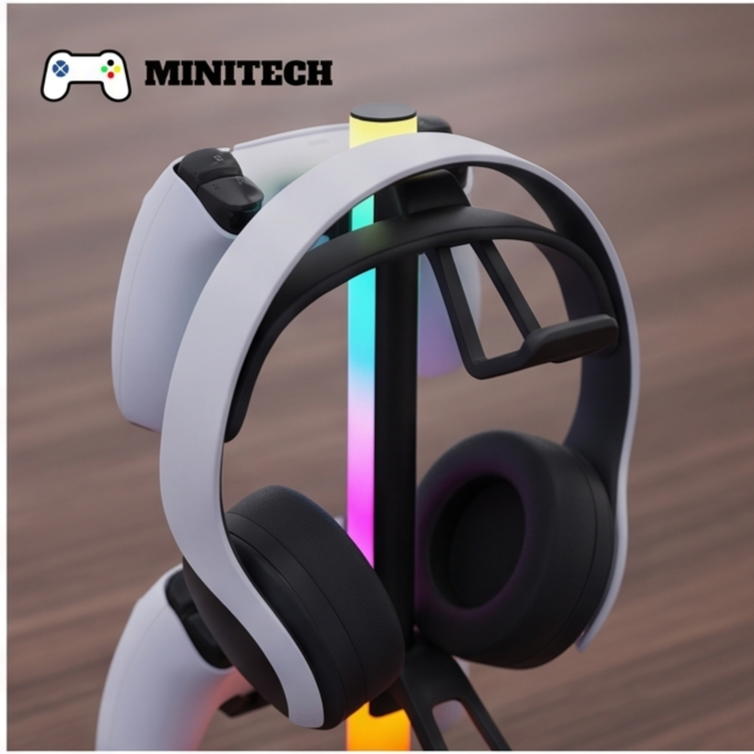 Giá Đỡ Tay Cầm Chơi Game & Tai Nghe RGB 2 Tầng Có USB - Ảnh 7